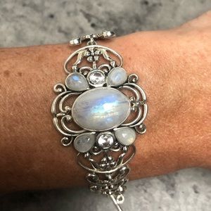 Sterling Silver & Moonstone Toggle Bracelet